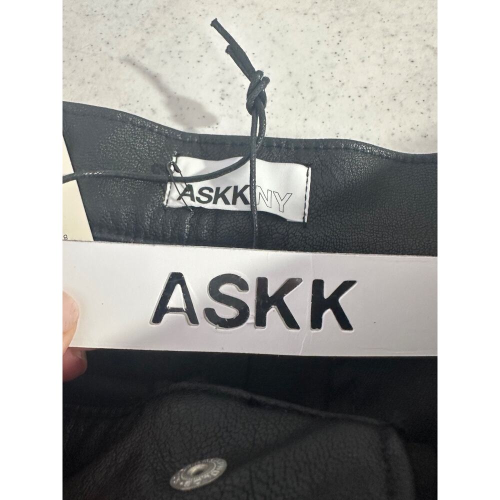 NEW ASKK NY Anthropologie Faux Leather Black Shorts 31 RARE HTF RETAIL $275 A50 - Picture 5 of 8